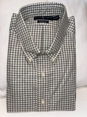 Ralph Lauren Button-Down Gray and White Check Shirt